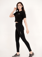Oversized Crop T-Shirt - Black - GYMRUN Activewear