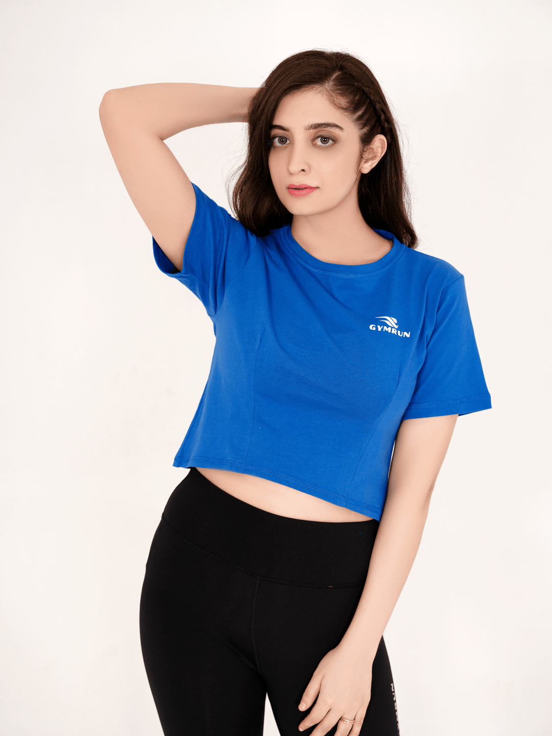 Oversized Crop T-Shirt - Royal Blue - GYMRUN Activewear