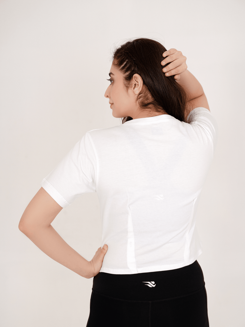 Oversized Crop T-Shirt - White - GYMRUN Activewear