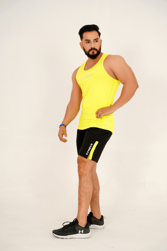 PerformanceFlex Men's Tank Top-Neon Yellow - GYMRUN Activewear