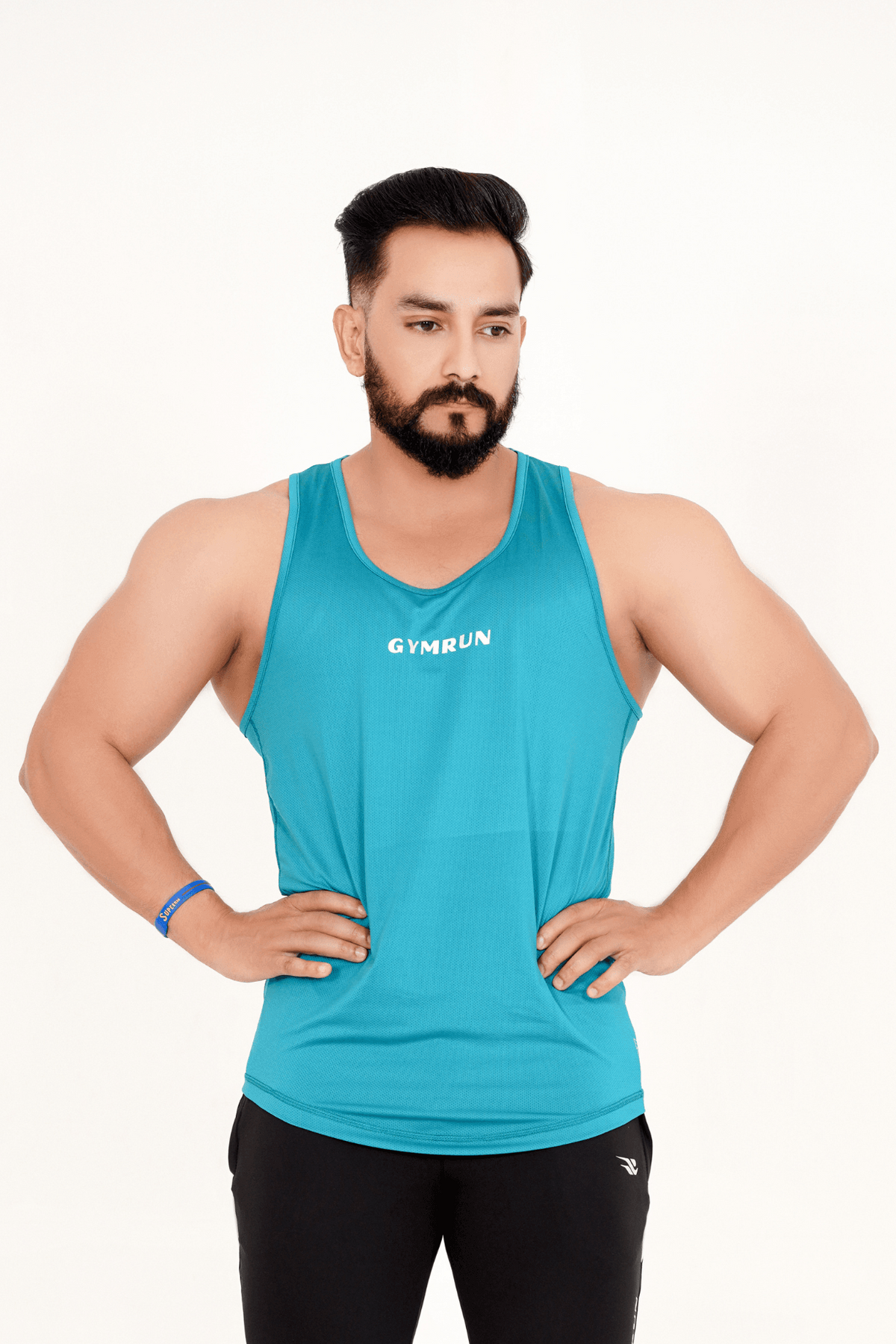 PerformanceFlex Men's Tank Top-Teal - GYMRUN Activewear