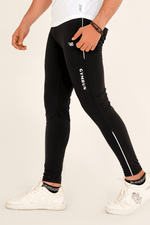 Pro-Fit Men's Performance Trousers-Black White - GYMRUN Activewear
