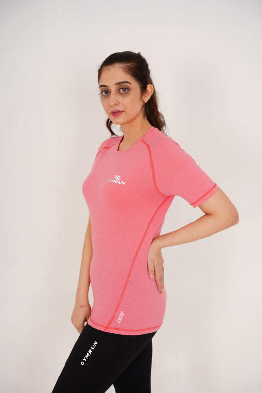 Seamless Dry-Fit Shirt - Pink - GYMRUN Activewear