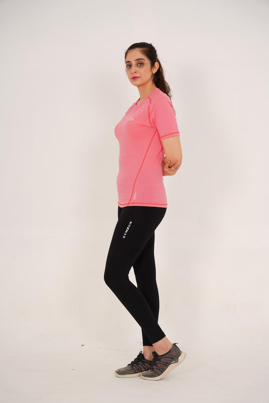 Seamless Dry-Fit Shirt - Pink - GYMRUN Activewear
