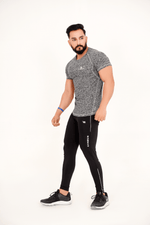 Ultimate Compression Shirt - Black Grey Milange - GYMRUN Activewear