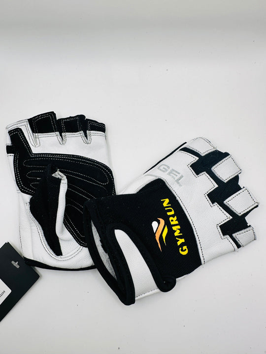 Women's High Performance Gel Gloves - Black & White - GYMRUN Activewear