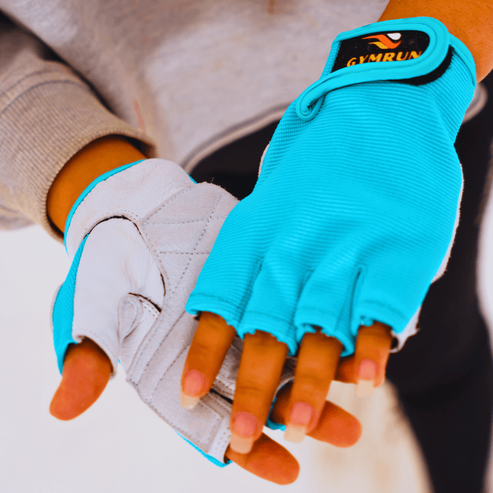 Ladies Training Gloves - Sky Blue - GYMRUN Activewear