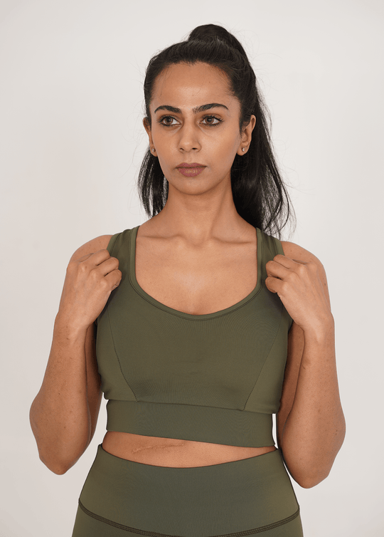 Pro-Fit Padding Sports Bra - Olive