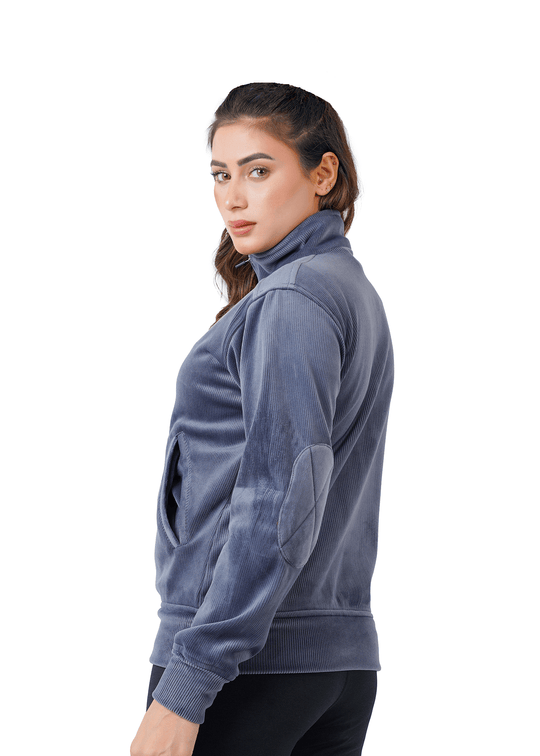 Velvet Ridge Cord Jacket - Grey