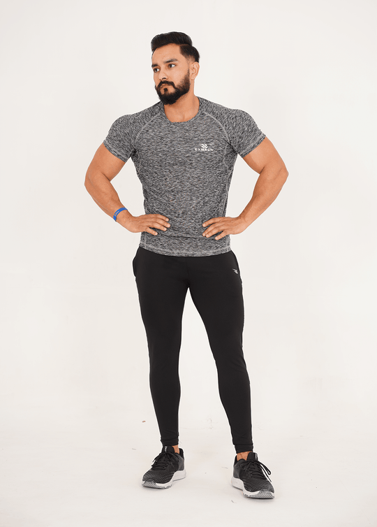 Ultimate Compression Shirt - Black Grey Milange