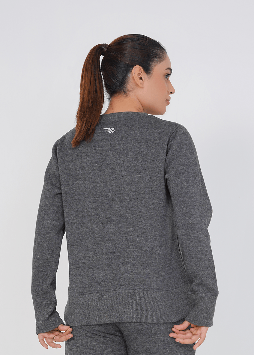 Supreme Round Neck Sweat Shirt - Charcoal