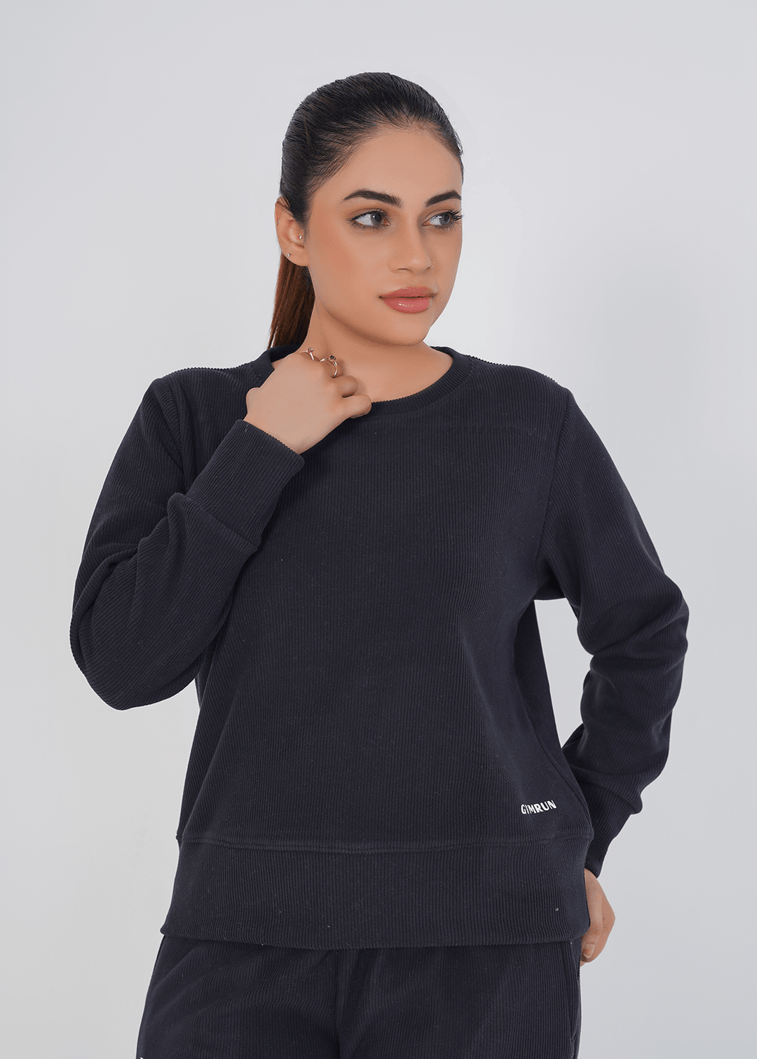 Softstreme Perfectly Oversized Cropped Crew - Black