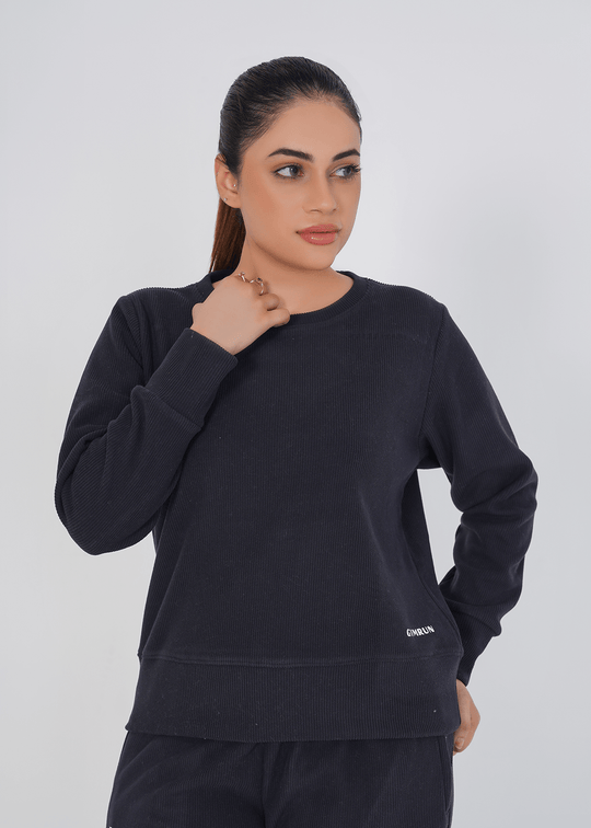 Softstreme Perfectly Oversized Cropped Crew - Black