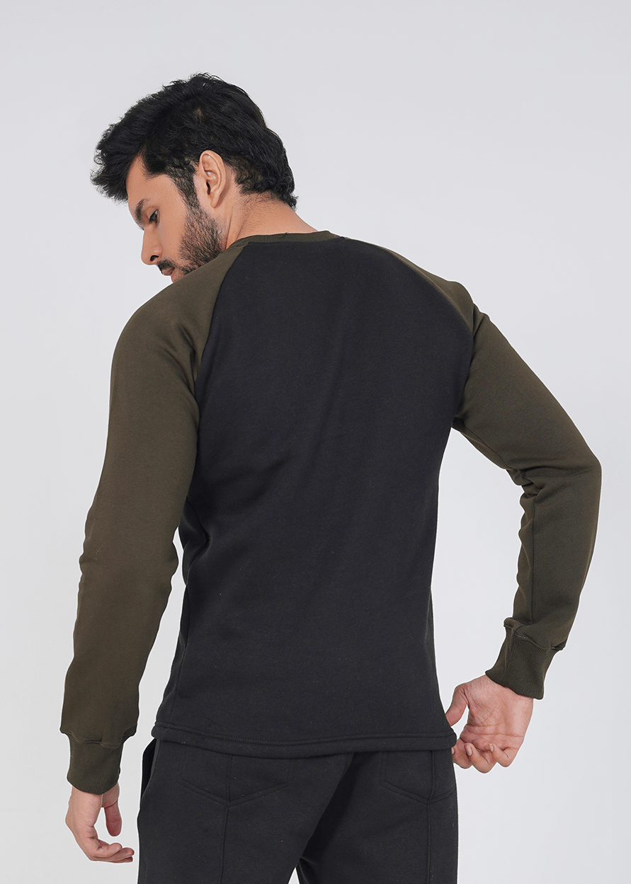Rhythm Crew Sweat shirt - Black/Olive
