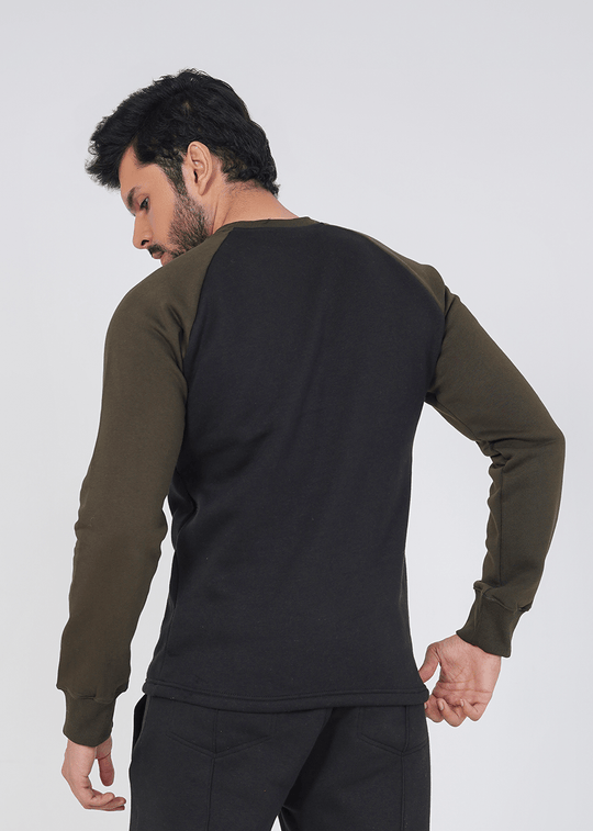 Rhythm Crew Sweat shirt - Black/Olive