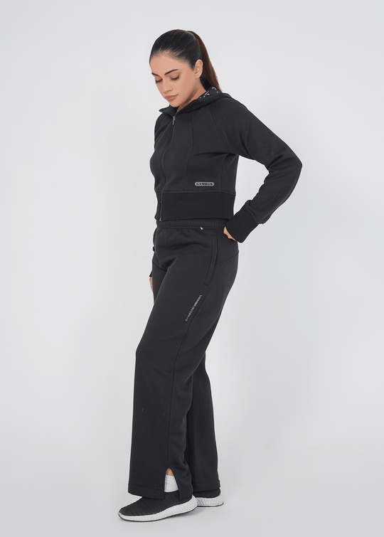 Supreme Cropped Hoodie - Black