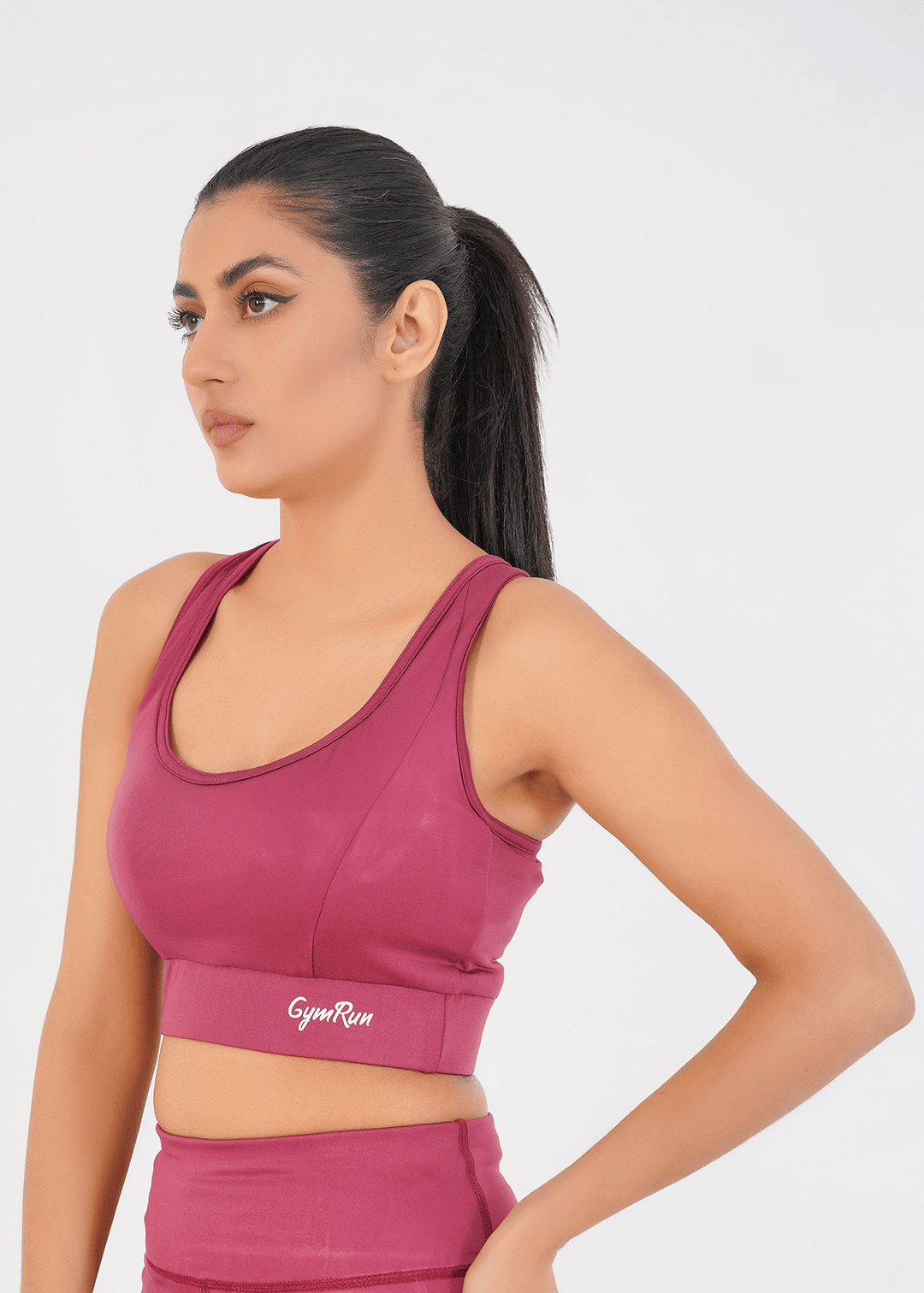 Ladies Basic Performance Sports Bra - Deep Plum