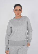 Supreme Round Neck Sweat Shirt - Heather Grey