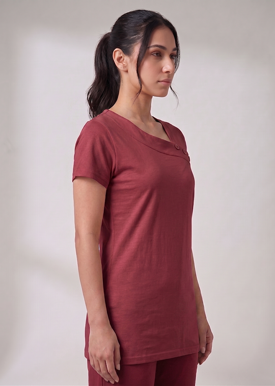 Elara Softline Top - Maroon