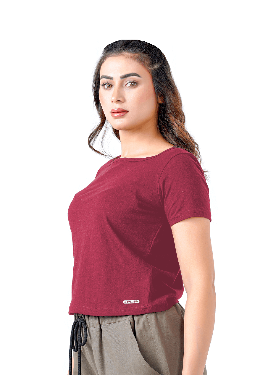 Open Aura Top - Maroon