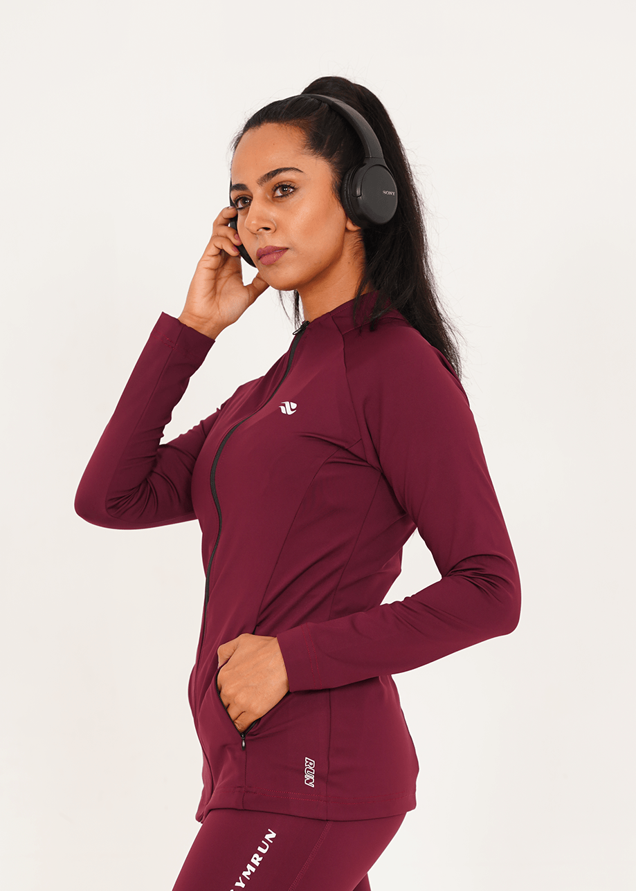 Ladies Compression Zipper - Maroon