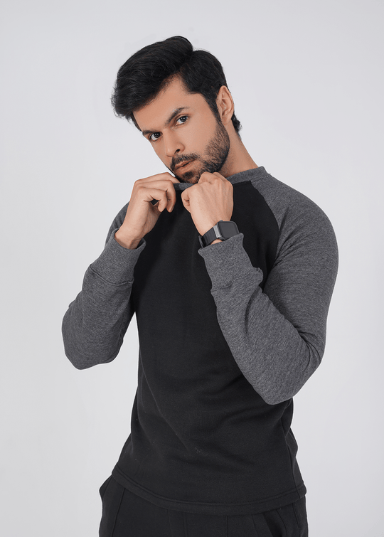 Rhythm Crew Sweat shirt - Black/Charcoal