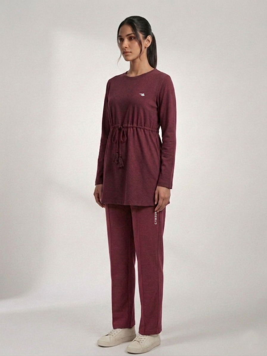 Comfy Oversized Set - Maroon