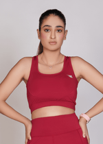 Flexi – Fit Mesh Sports Bra with Pocket - Mehroon