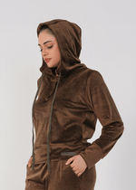 Rib Lounging Hoodie - Brown