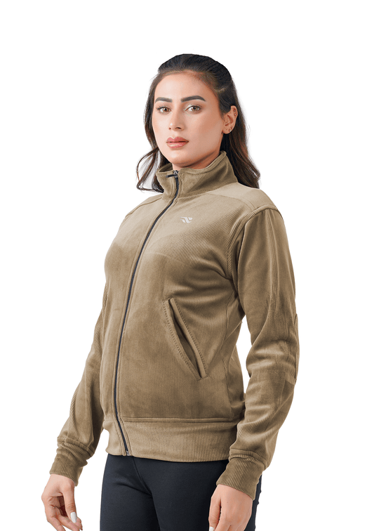 Velvet Ridge Cord Jacket - Beige