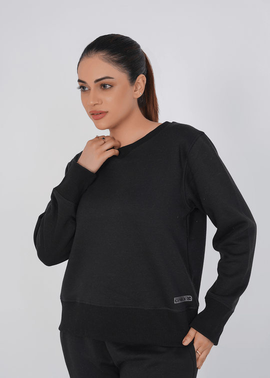 Supreme Round Neck Sweat Shirt - Black