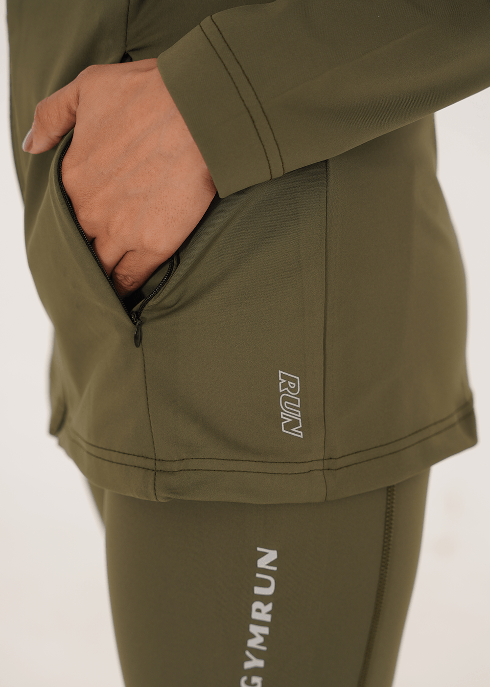 Ladies Compression Zipper - Olive