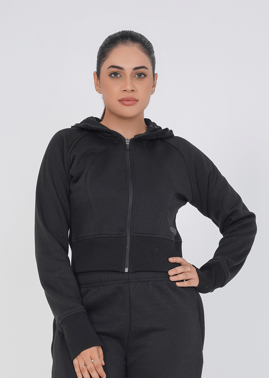 Supreme Cropped Hoodie - Black