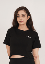 Oversized Crop T-Shirt - Black