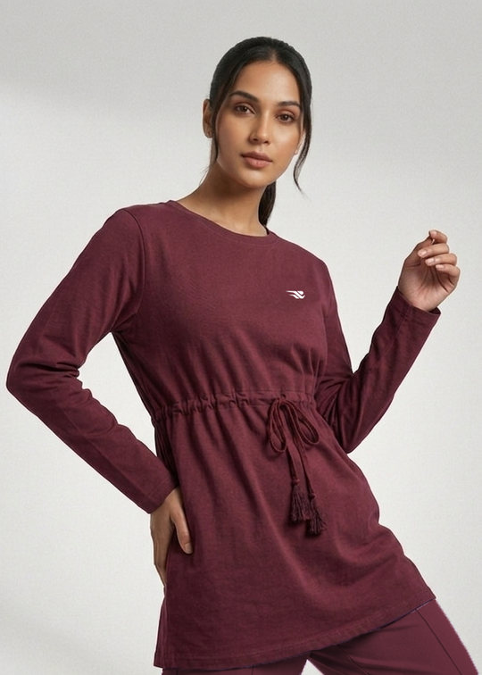 Comfy Oversized Top - Maroon