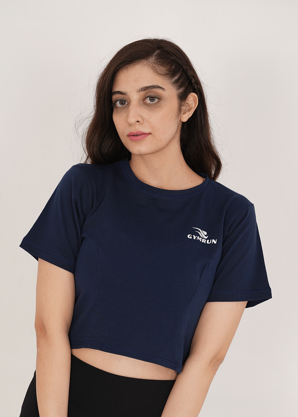 Oversized Crop T-Shirt - Navy