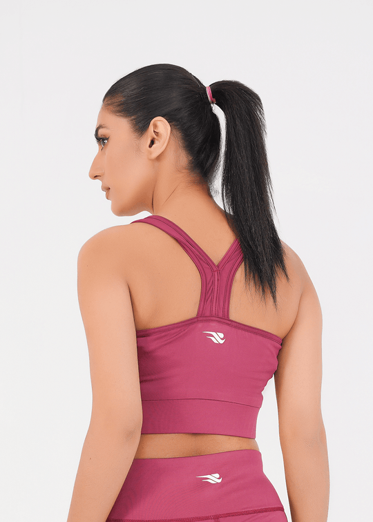 Ladies Basic Performance Sports Bra - Deep Plum