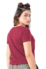 Open Aura Top - Maroon