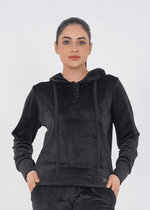 Rib Lounging Hoodie - Black
