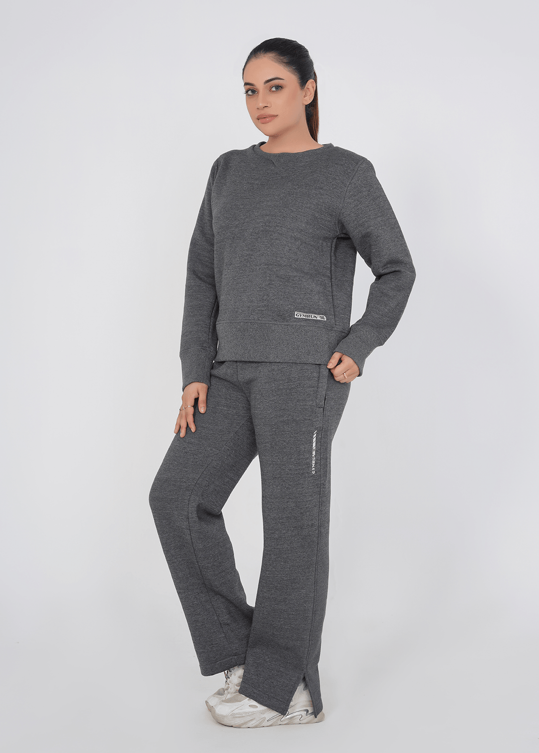 Supreme Round Neck Sweat Shirt - Charcoal