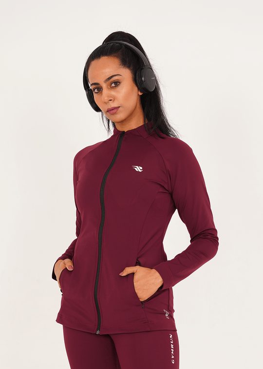 Ladies Compression Zipper - Maroon