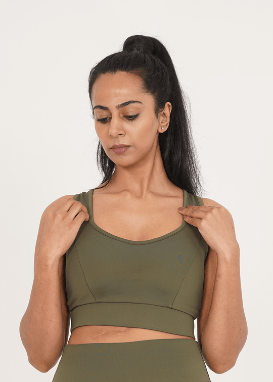 Pro-Fit Padding Sports Bra - Olive