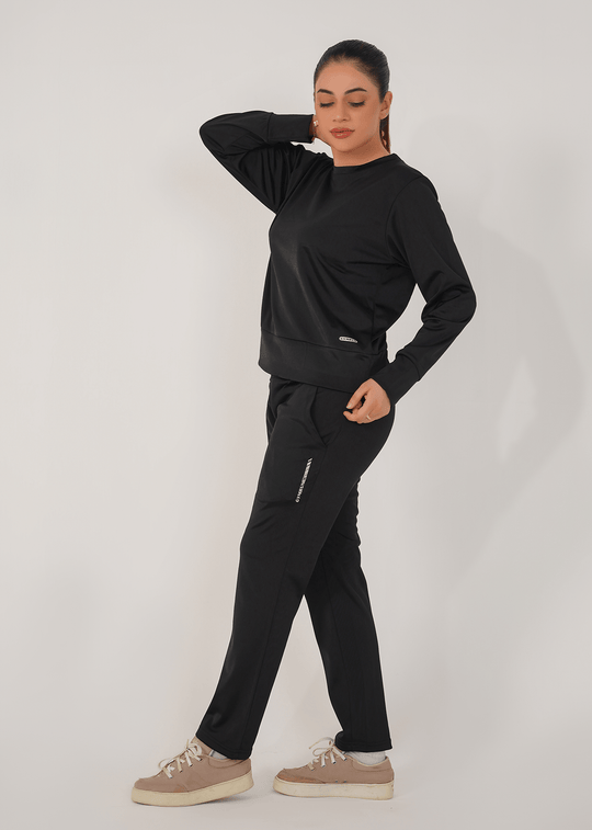 Motion Tricot Cropped Top - Black