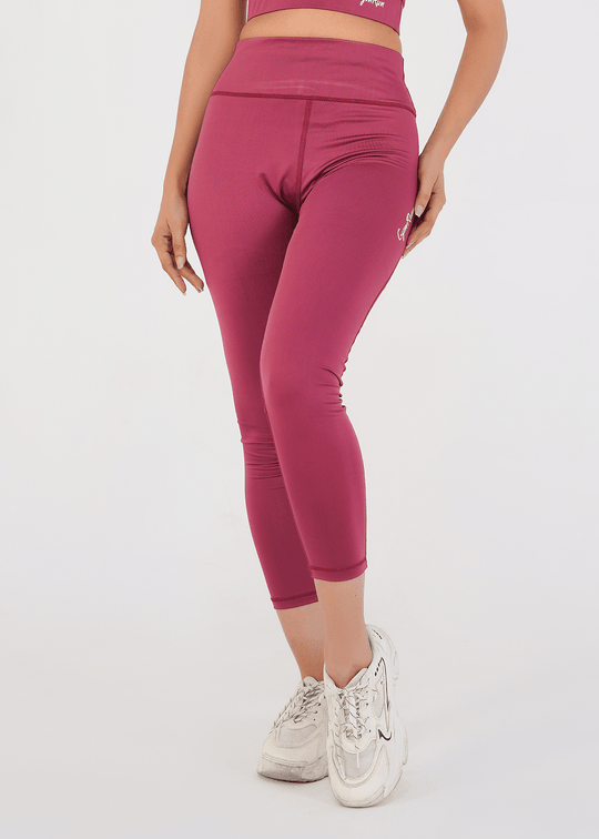 Ladies Basic Performance Leggings - Deep Plum