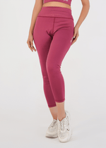 Ladies Basic Performance Leggings - Deep Plum