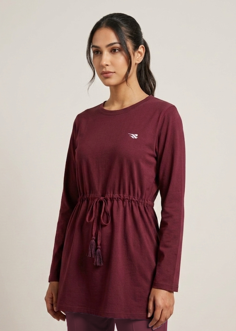 Comfy Oversized Top - Maroon