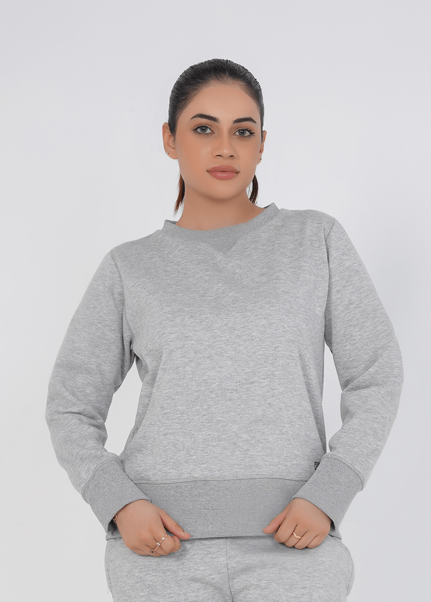 Supreme Round Neck Sweat Shirt - Heather Grey