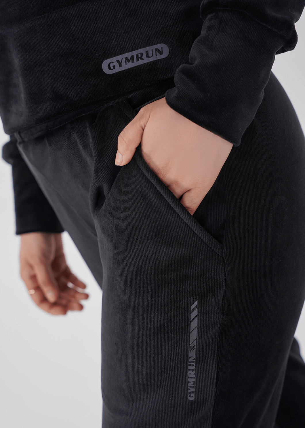 Ribbed velvet Cropped Top - Black