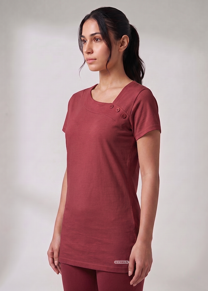 Elara Softline Top - Maroon