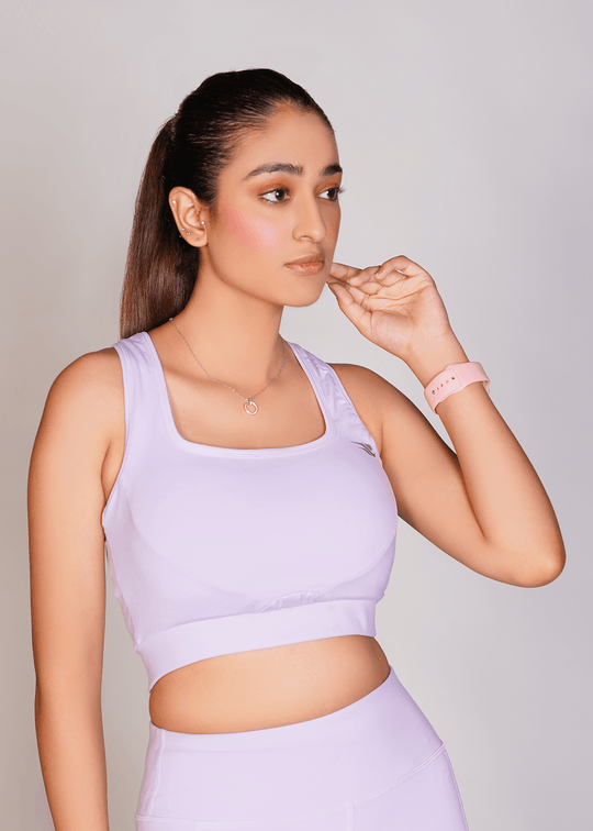 Flexi – Fit Mesh Sports Bra with Pocket - Voilet